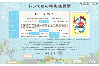 ドラえもん生誕100年前　川崎市が特別住民票配布開始　 画像