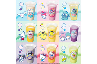 マイメロディ、ハンギョドン、けろけろけろっぴ達がフルーツジュースに♪推しキャラ以外も欲しくなる限定デザインコースターは必見 画像