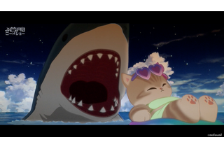 アニメ「mofusand」サメスーツを着た茶トラの猫サメにゃんが過ごすほっこりゆるゆる系猫アニメ―第1話場面カット 画像