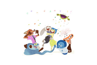 【偉業】「ズートピア２」全世界興収の洋画アニメ歴代1位＆7週連続のNO.1を達成！「インサイド・ヘッド」のみんなもお祝い♪記念アート到着 画像