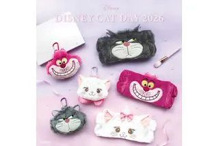 ニャーニャーニャー♪「ディズニー」猫キャラたちがふわふわグッズに！お顔ポーチ＆ヘアバンド【猫の日】 画像