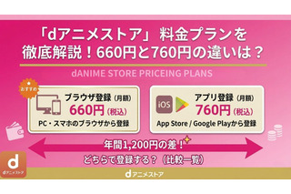 「dアニメストア」料金プランを徹底解説！660円と760円の違いは？ 画像