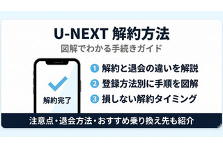 「U-NEXT」の解約方法を図解で解説｜退会との違いや注意点も紹介 画像