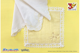 ピカチュウの刺繍ワンポイントが可愛い♪ 上品レースのハンカチが登場！ 26年4月中旬販売 画像