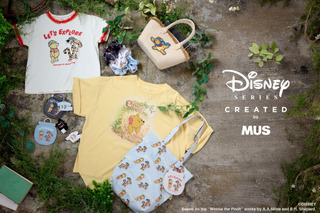 「くまのプーさん」愛しいドジっ子シーンをヴィンテージ風ファッションに！Tシャツやバスケットバッグが発売 画像