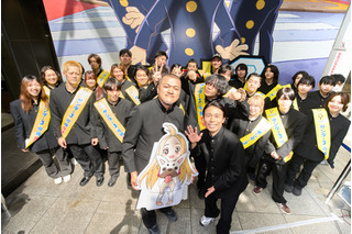 渋谷に“雷警報”発生!? アニメ『サンダー３』放送開始日に渋谷をジャック！学ラン33人が大捜索、カミナリがスペシャルネタ披露 画像