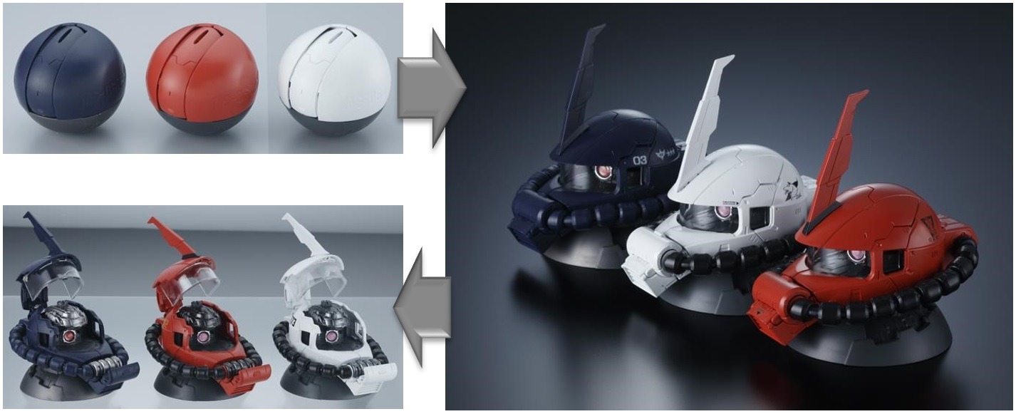 ガンダム EXCEED MODEL ZAKU HEAD 2」カプセルなしのガシャポン第2弾