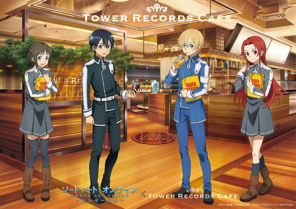 SAO×タワレコカフェ」開催 キリトが店内アナウンス＆明日奈はタワレコ 