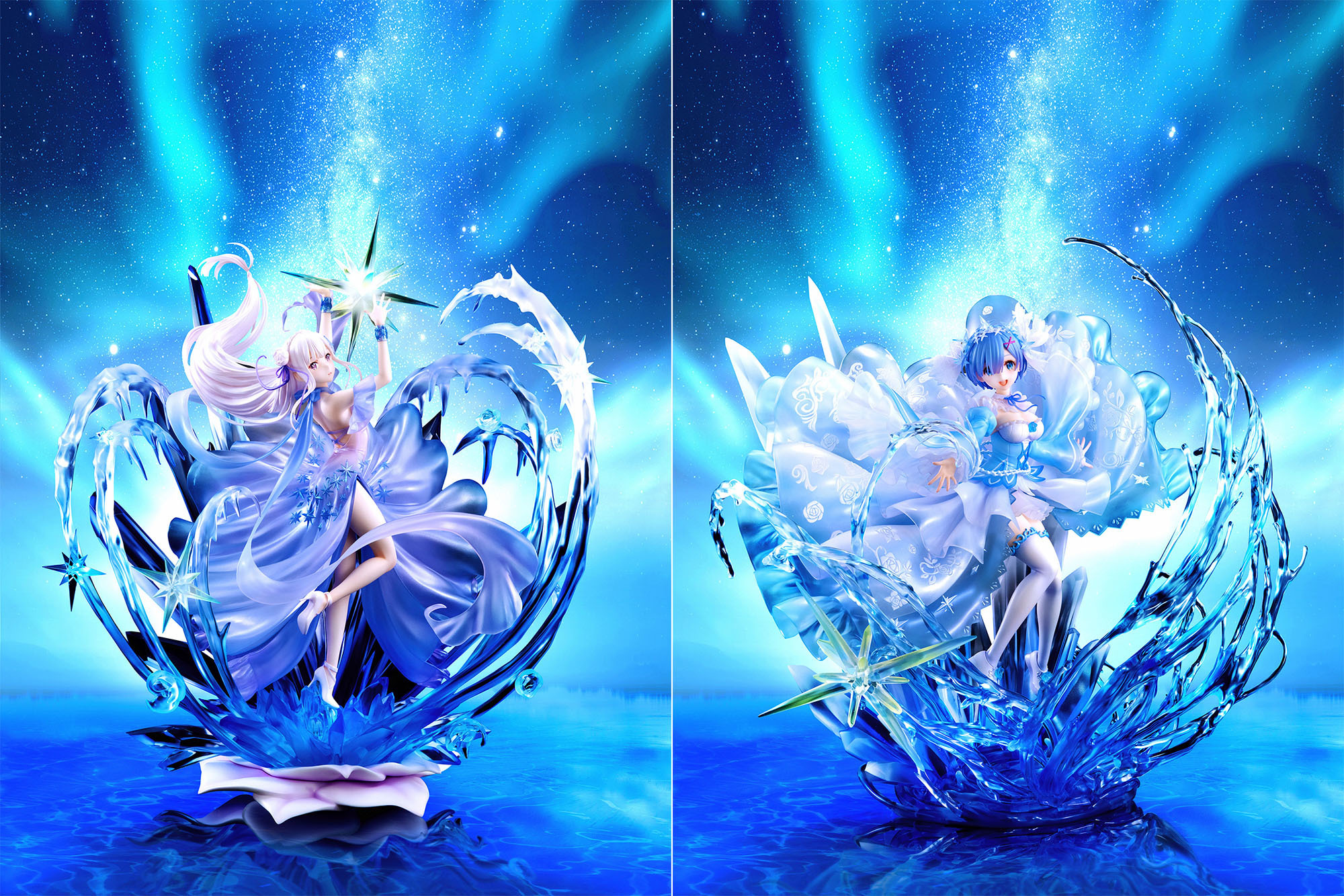 リゼロ」エミリア＆レムの幻想的なドレス姿フィギュアが予約開始 実物  