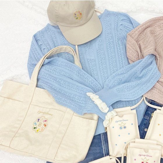 おジャ魔女どれみ#」リズムタップの刺繍がGOOD♪トートバッグ、帽子  