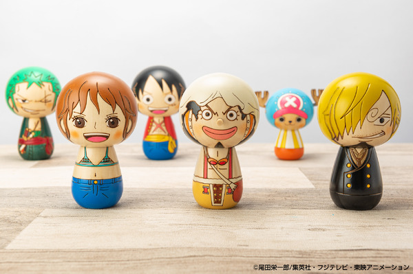 ワンピース」ナミ、ウソップ、サンジが伝統工芸“創作こけし”に