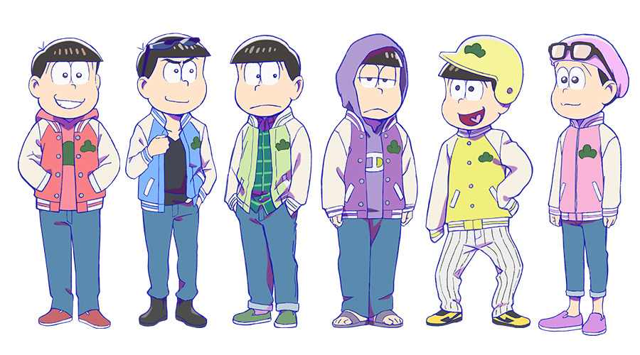 おそ松さん」第3期でもモテたいのか!? 新衣装“スタジャン”で決めた6つ