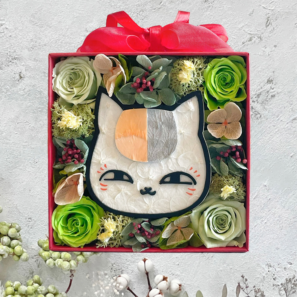 ピンク系ねこちゃんドライフラワーボックス 商品一覧 – karendo online