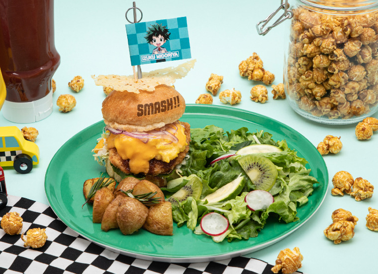 NIKE カツ丼さま ヒロアカ」デクが大好きなかつ丼を“カツバーガー”に！「BOX