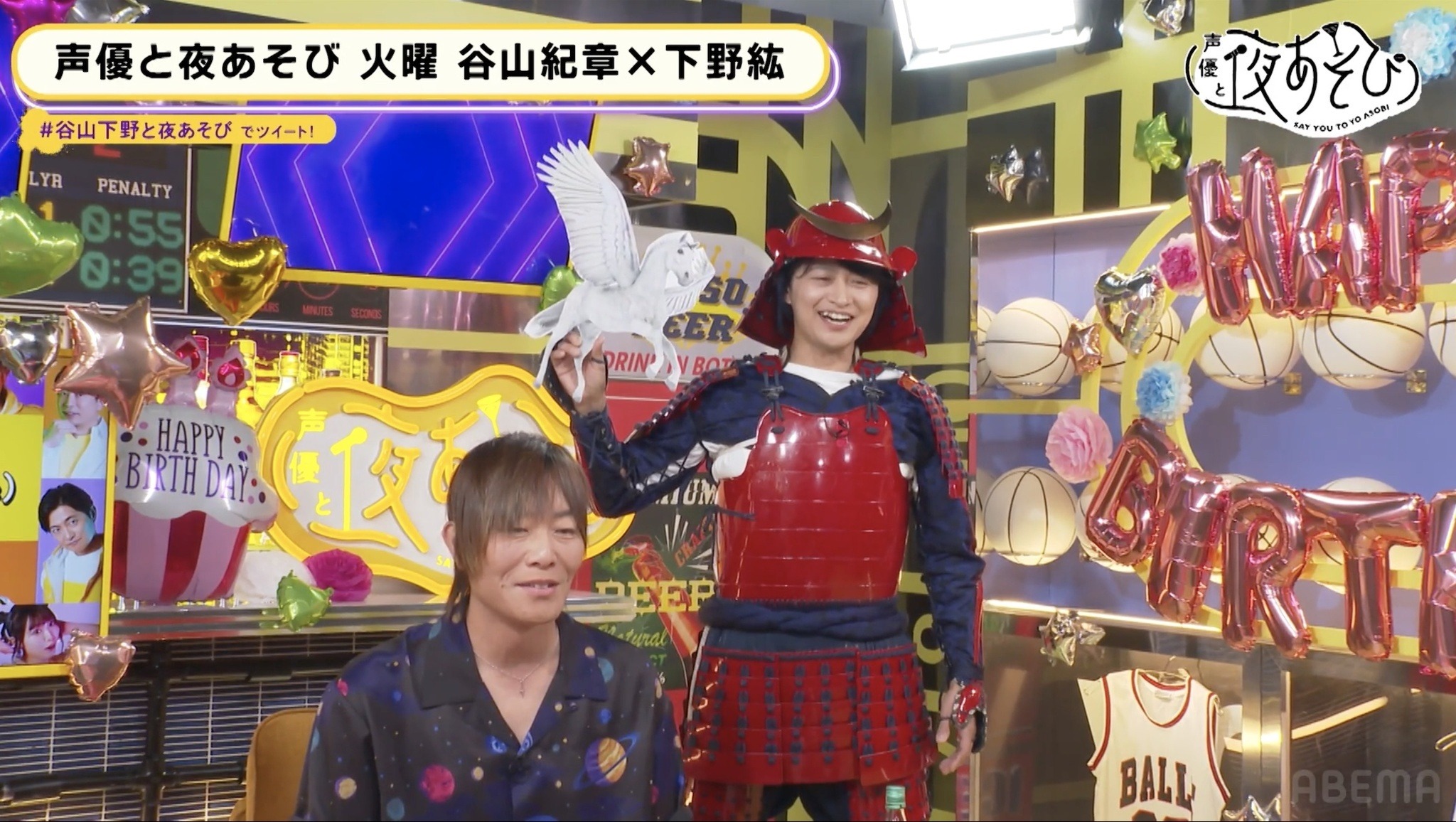 下野紘、谷山紀章の守護霊“赤い甲冑を着た武将”に変身!? 誕生日の