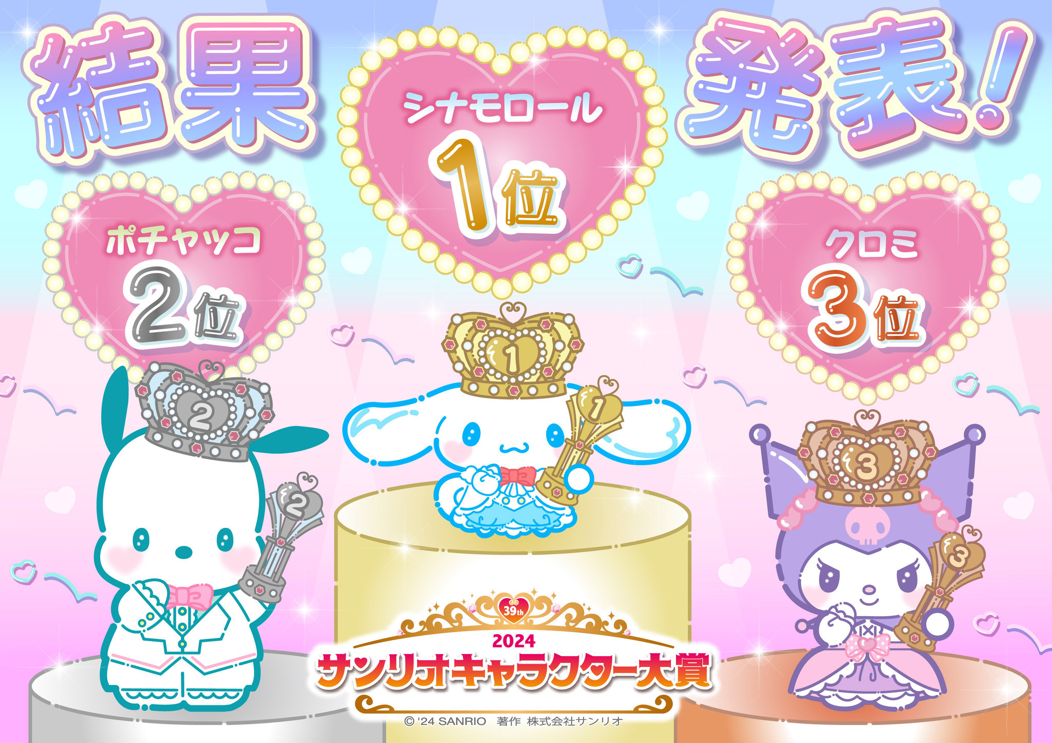 2024年サンリオキャラクター大賞」1位シナモロールは5連覇を達成