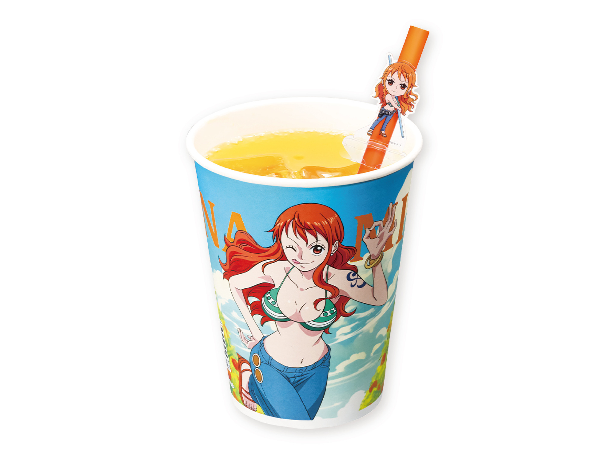 ワンピース」ナミのみかんソーダに“メラメラの実”モチーフのアイスもな