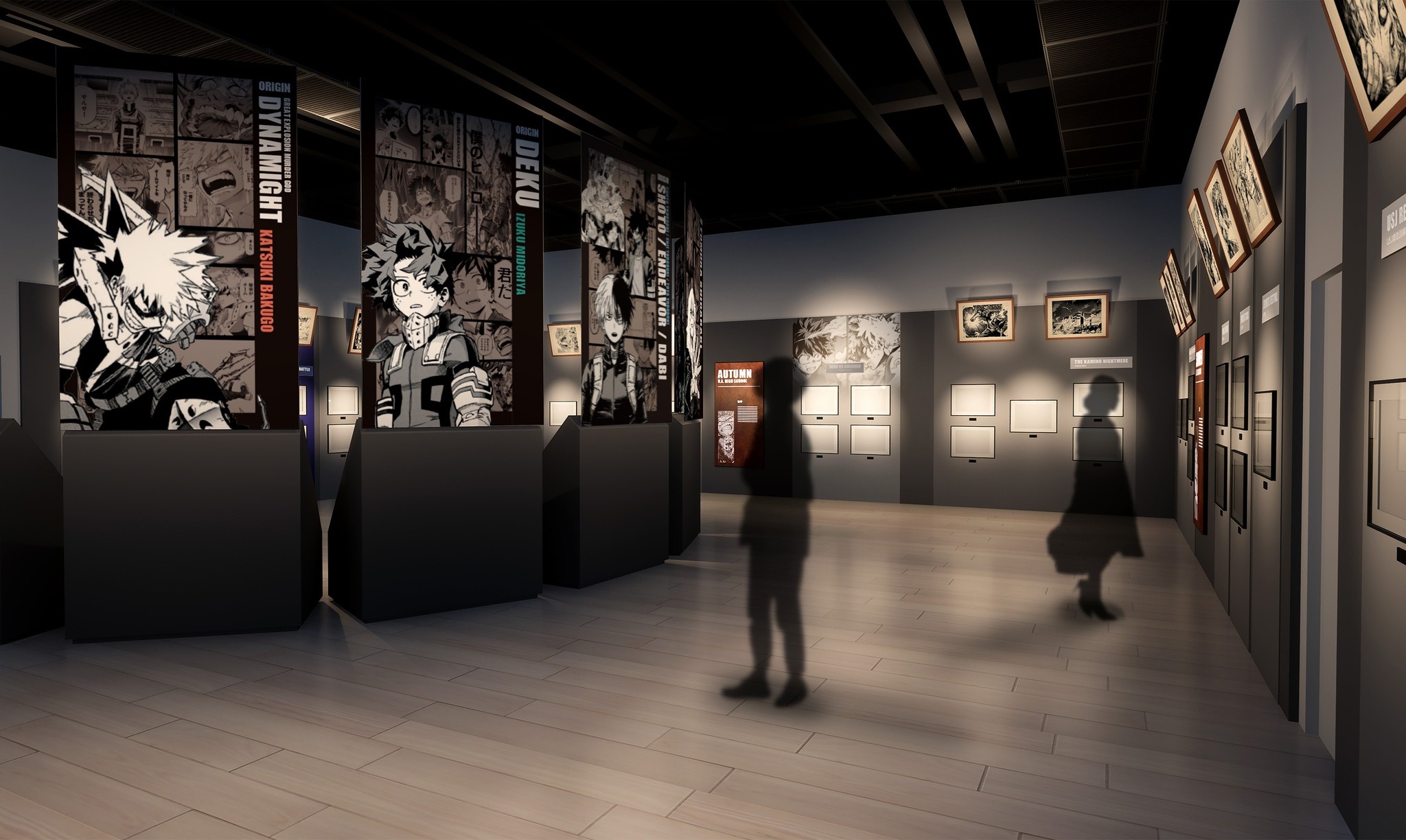 ヒロアカ」原画展、等身大“黒デク”フィギュアや直筆原稿も…展示エリア