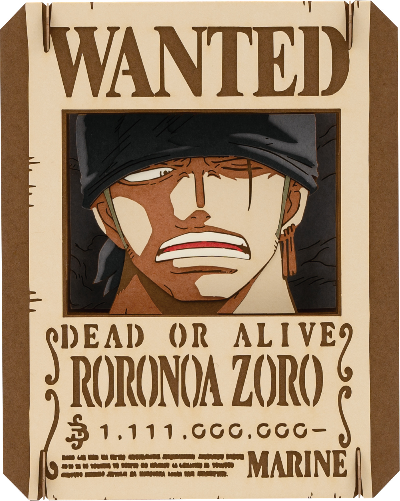 ワンピース」ゾロ、ナミ、ウソップ、サンジたちの“手配書”が立体アート