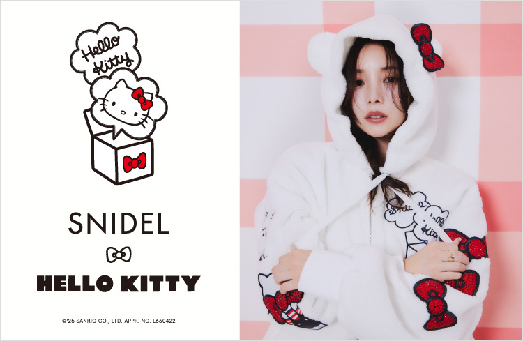 新品】SNIDEL×HELLO KITTY レースアップパーカー バーガンディ HELLO