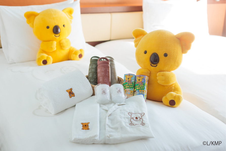 コアラのマーチ」が壁、天井、浴室にも！一緒にホテルステイを満喫