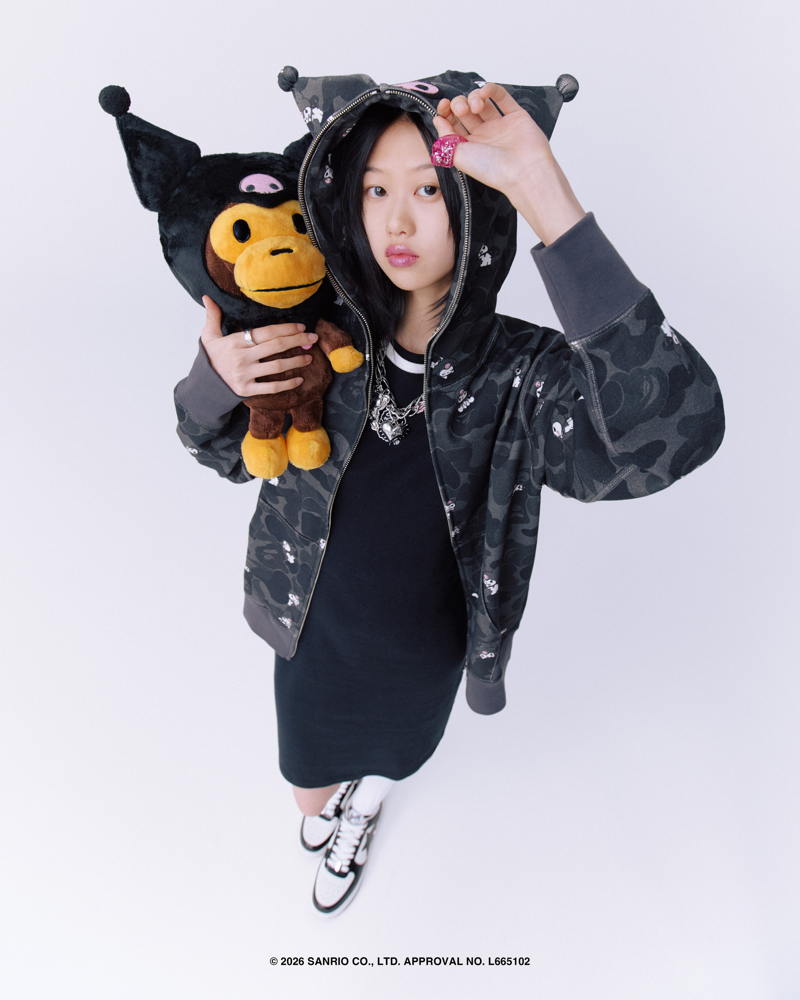 Bape Sanrio College Mini Tee サンリオ キティ BAPE X HELLO KITTY 】COLLEGE MINI TEE | bape.com