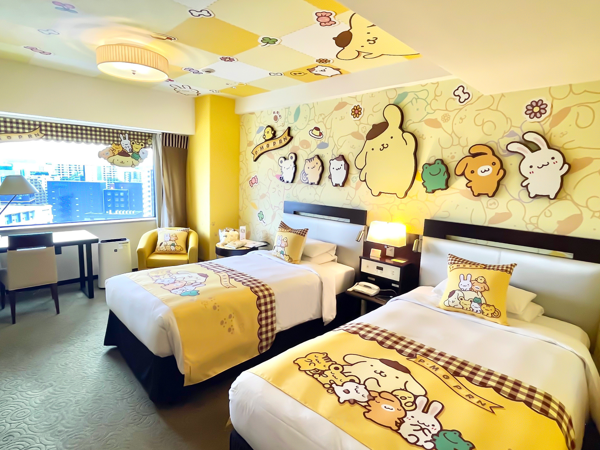 宿泊者限定ノベルティ　ポムポムプリン ホテル ニューオータニ 博多 ポムポムプリンと博多でホテルステイ♪ 限定アイテムのバケハも欲しい
