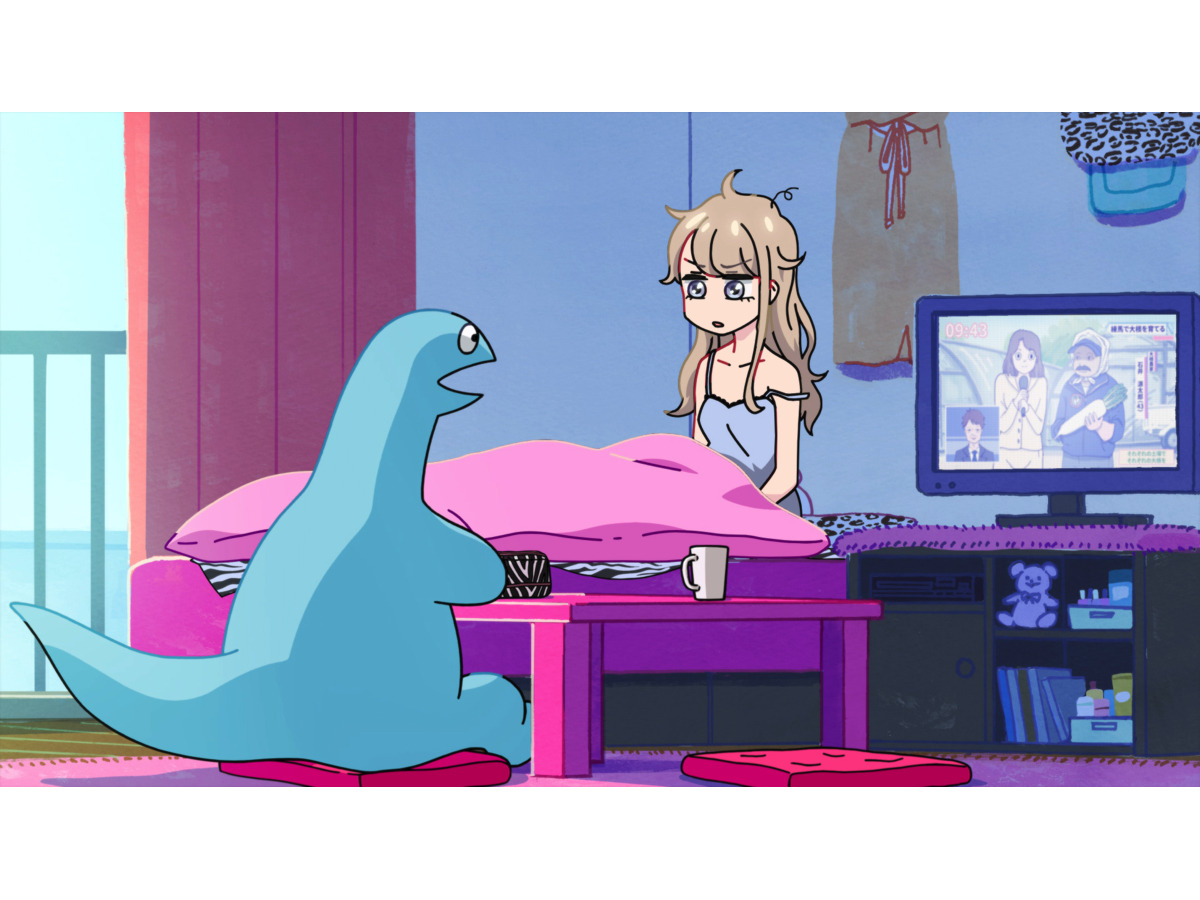 ギャルと恐竜 ギャルの楓が酔った勢いで拾ったのは 恐竜 第1話先行カット アニメ アニメ