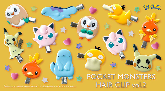 ポケモン コダック プリン ミミッキュら6匹をポップにデザイン メイクや仕事中に使えるヘアクリップ登場 アニメ アニメ