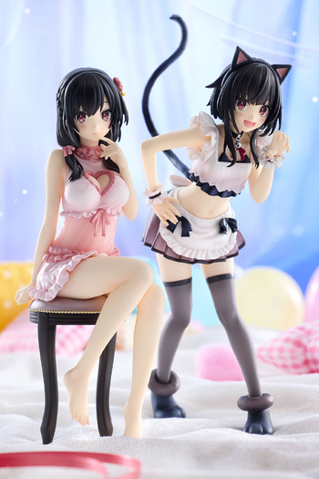 「『この素晴らしい世界に祝福を!』 めぐみん 原作版 猫耳メイドver.」&「ゆんゆん 原作版 ネグリジェver.」(C)暁なつめ・三嶋くろね 発行:株式会社KADOKAWA