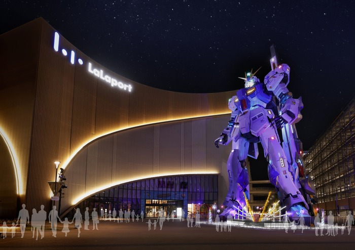 「実物大ν（ニュー）ガンダム立像」冬季限定25-26Ver.ライトアップ　※画像はイメージです