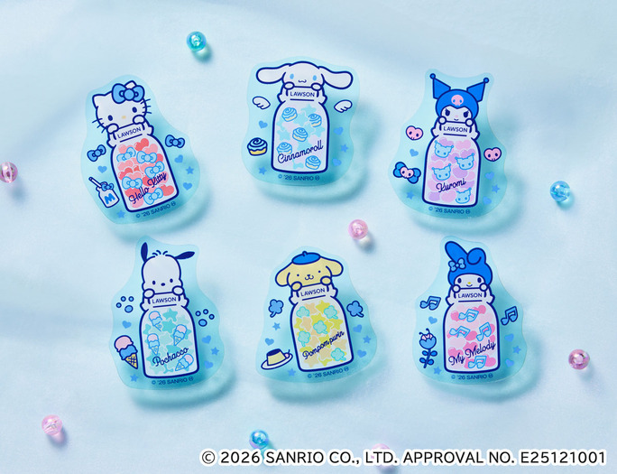 「サンリオキャラクターズ」ローソン50周年記念オリジナルグッズ　「アクリルクリップ」ランダム6種