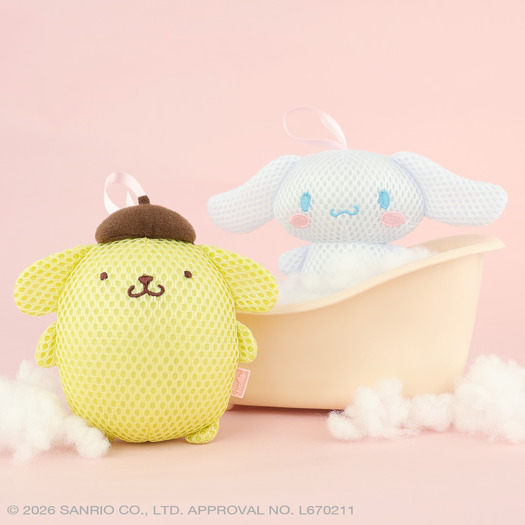 『ポムポムプリン』と『シナモロール』のバスぐるみ