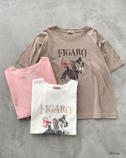 【Disney】ピノキオ/フィガロ刺繍Tシャツ