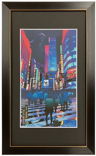 ネオン浮世絵 ゴジラ新宿之図 ジークレー版画