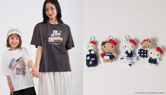 ハローキティ×GLOBAL WORK ヘビロッTEE、キッズ/ヘビロッTEE、TOYチャーム
