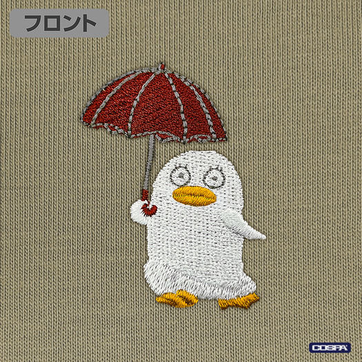『銀魂』エリザベス ワンポイント刺繍Tシャツ(SAND KHAKI)部分アップ