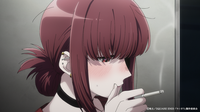 夏アニメ『スーパーの裏でヤニ吸うふたり』9本目(第9話)「スーパーの裏で触れるひとり」先行カット