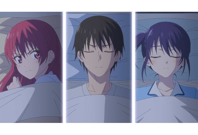 カノジョも彼女 直也 咲 渚は川の字になって寝ることに 3人の同棲生活スタート 第2話先行カット アニメ アニメ