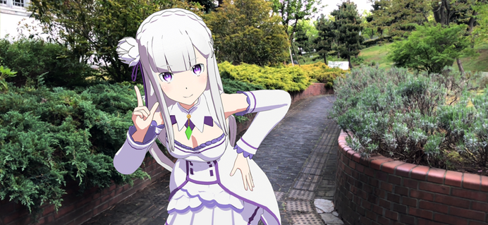 エミリアが現実空間に等身大で降臨！ 「Re:ゼロ」ARフィギュア第2弾
