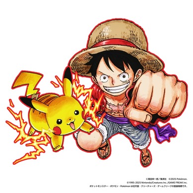 週刊少年ジャンプ　ポケモン　コラボ　ポストカード　ルフィ　ピカチュウ　カグラバチ 784613.jpg