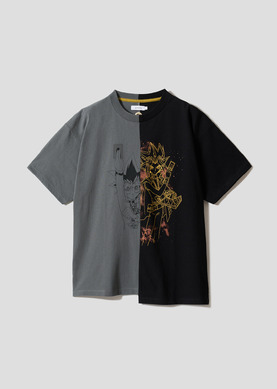 遊戯王 Tシャツ グラニフ 武藤遊戯&闇遊戯ブラックマジシャン&ガールショルダー 854719.jpg