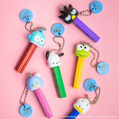 はぴだんぶい ボールチェーンマスコット 6体セット ポップなカラーが超可愛い！「はぴだんぶい」とPEZがコラボ！ボール