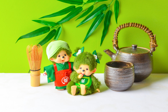 Monchhichi モンチッチ抹茶マスコットぬいぐるみ 2体セット京都嵐山限定 モンチッチが京都・嵐山にやってくる！限定“抹茶モンチッチ”も初登場