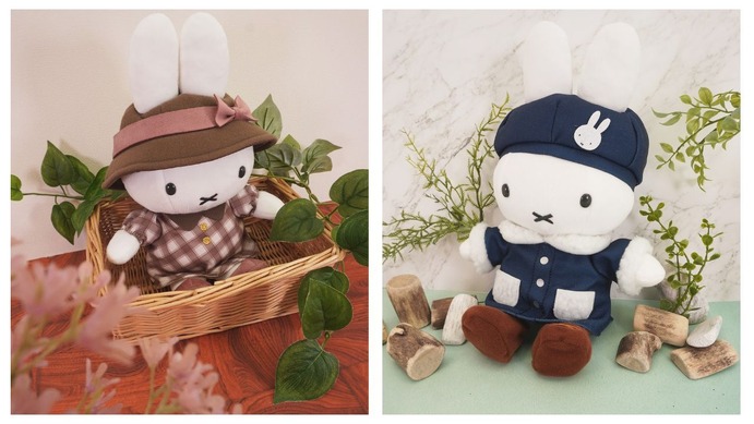 ミッフィー 有楽町POPUP限定 ぬいぐるみ モノクロ miffystyle ミッフィー」レトロチェックな限定ぬいも登場！「miffy style POP UP