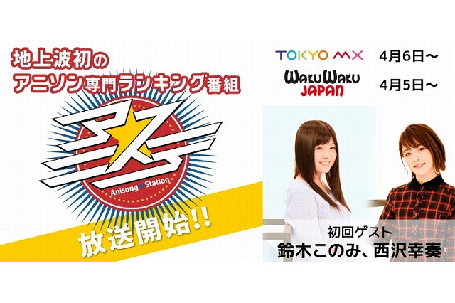 地上波初のアニソンランキング音楽番組が誕生 「アニ☆ステ」4月放送スタート 画像