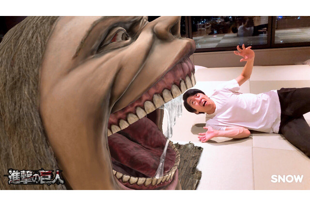 「進撃の巨人」巨人に喰われるショットも！SNOWコラボ配信開始 画像