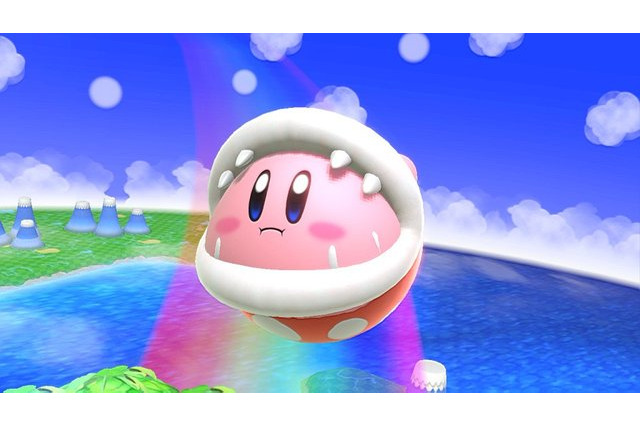 「スマブラSP」カービィがパックンフラワーをコピーすると...？ 文字通りの“パックン”姿にメロメロ！ 画像