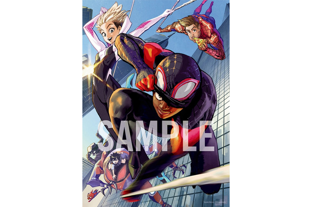 「スパイダーマン：スパイダーバース」村田雄介の描き下ろしスパイダーマン勢揃い！ BD&DVD特典イラスト公開 画像
