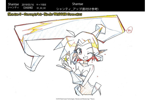 「プロメア」TRIGGER、海外アクションゲーム「Shantae 5」のOPムービー制作！ キャラ設定画も公開 画像